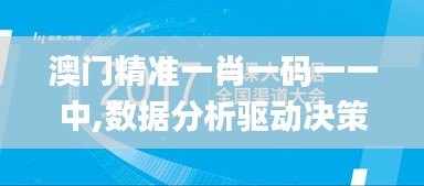 澳门精准一肖一码一一中,数据分析驱动决策_Q5.699