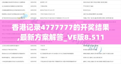 香港记录4777777的开奖结果,最新方案解答_VE版8.511