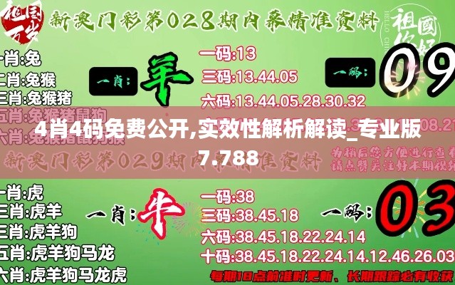 4肖4码免费公开,实效性解析解读_专业版7.788