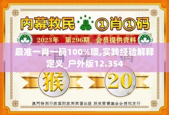 最准一肖一码100%噢,实践经验解释定义_户外版12.354